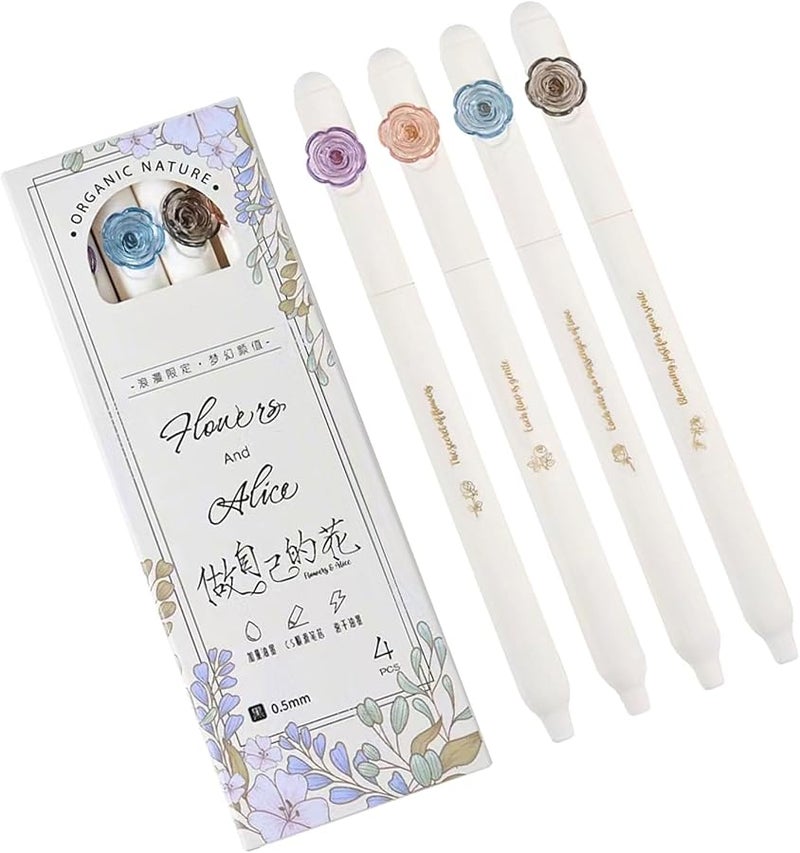 Make Your Own Flower Butterfly Gel Pen Set 4Pcs 0.5mm Quick Dry for Writing Journaling Office - Image 4